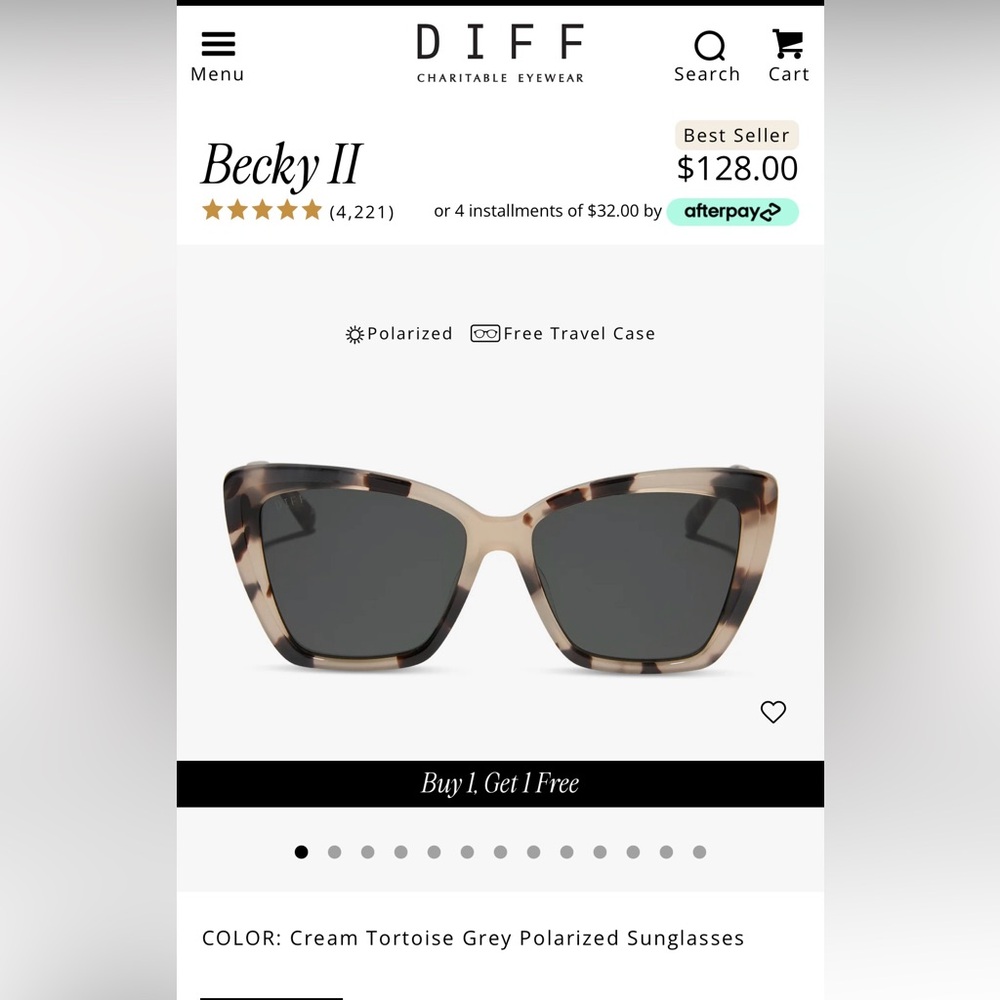 Becky II Cream Tortoise Sunglasses - Polarized